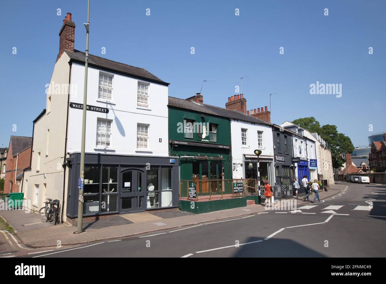 Commercial properties on Walton Street in Jericho, Oxford in the UK. Taken on the 24th June 2020. Stock Photo