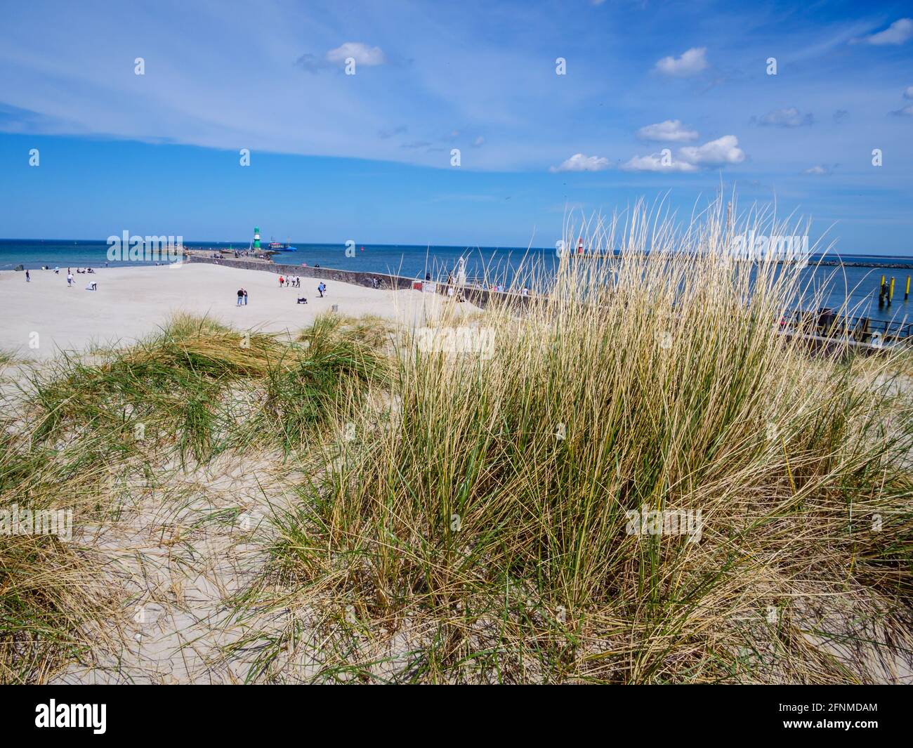 Dune landscape on the Baltic Sea in Warnemünde Stock Photo