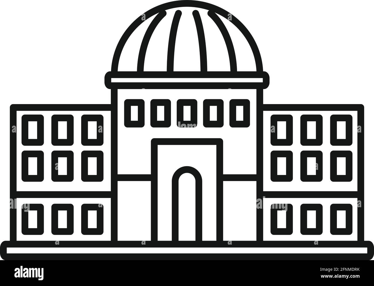 Governance building icon, outline style Stock Vector