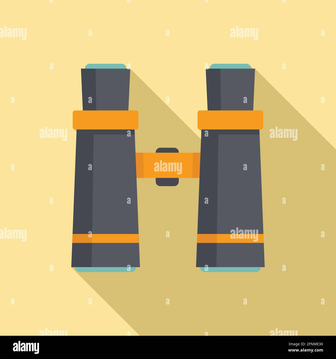 Binoculars icon, flat style Stock Vector