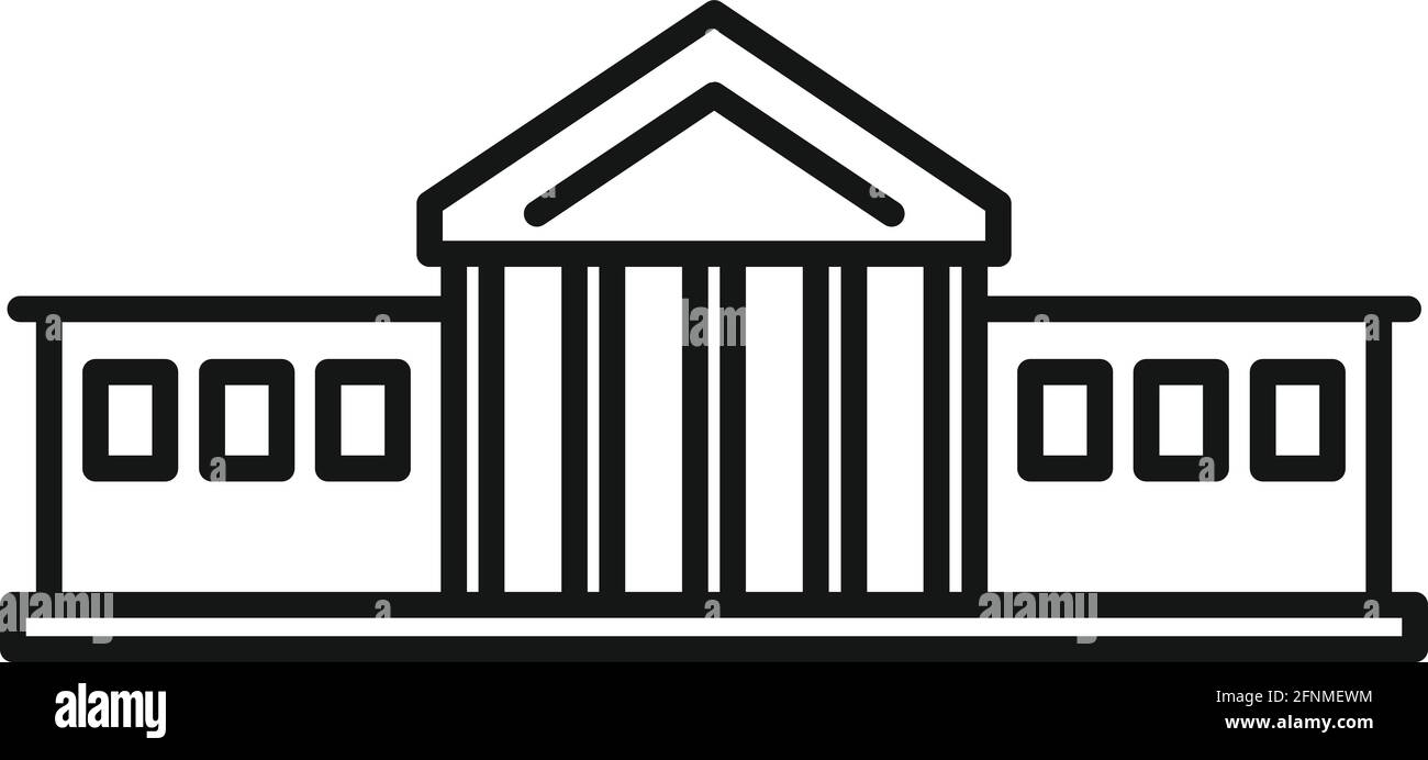 City Hall Building Icon Outline Style Stock Vector Image Art Alamy