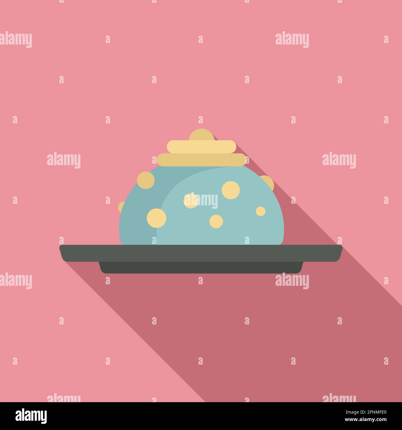Molecular cuisine fresh icon, flat style Stock Vector