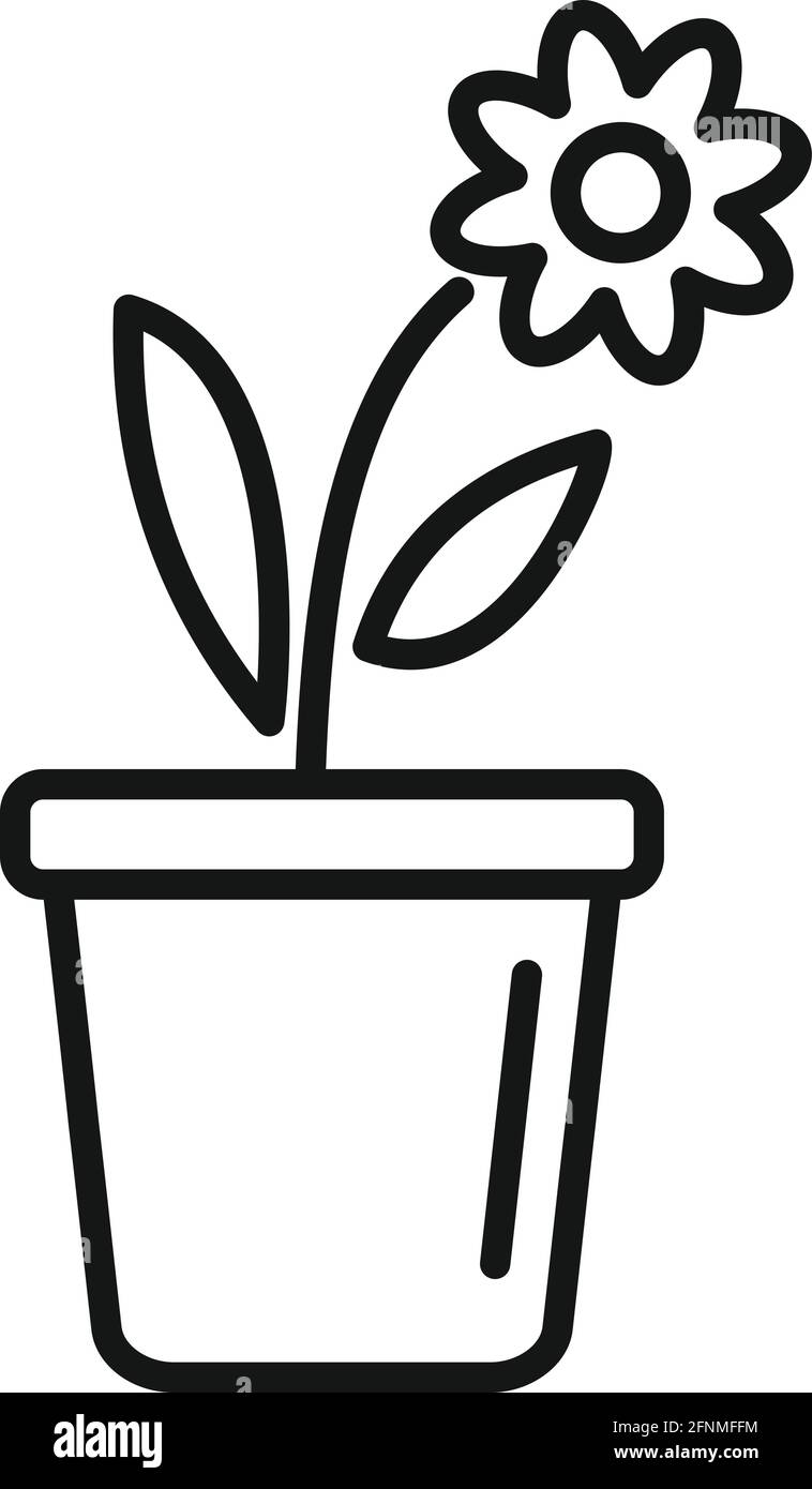 Pot flower icon, outline style Stock Vector Image & Art - Alamy