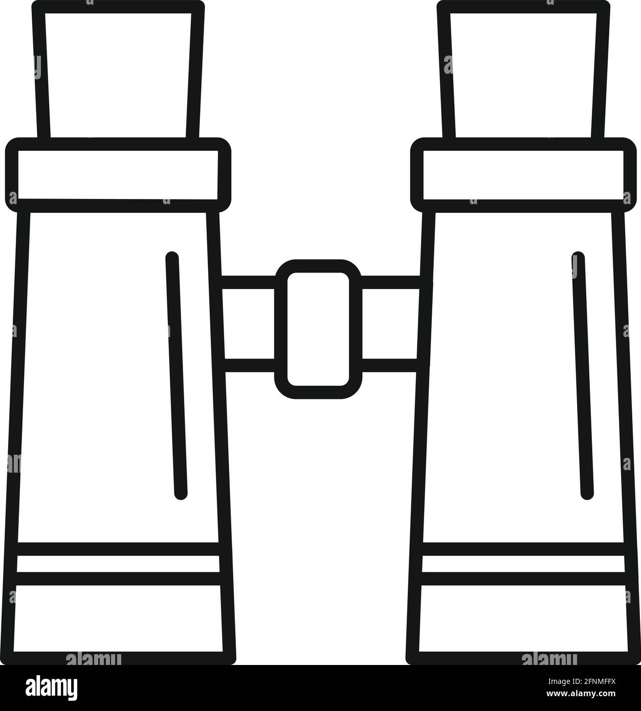 Binoculars icon, outline style Stock Vector