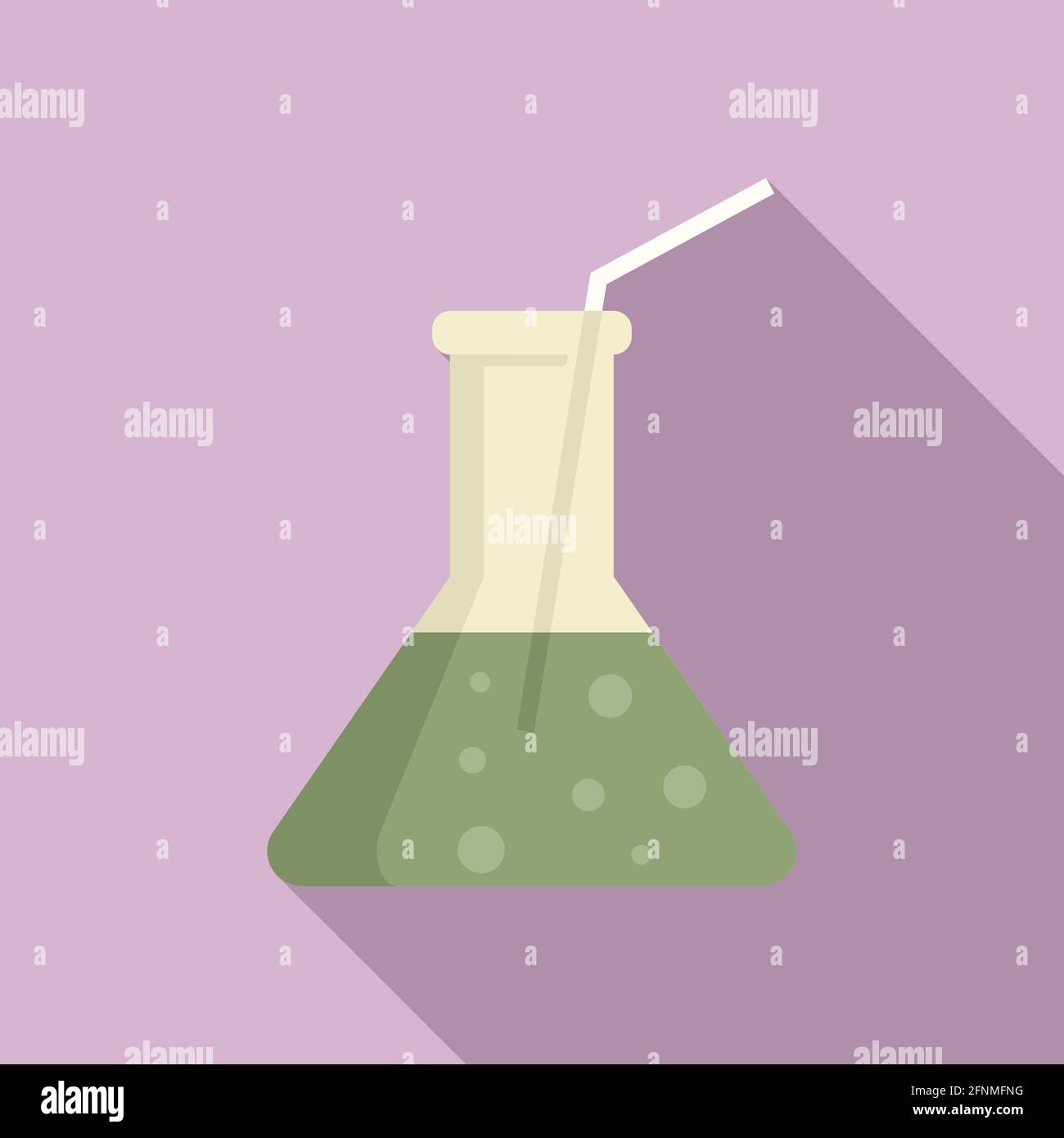 Molecular cuisine flask cocktail icon, flat style Stock Vector