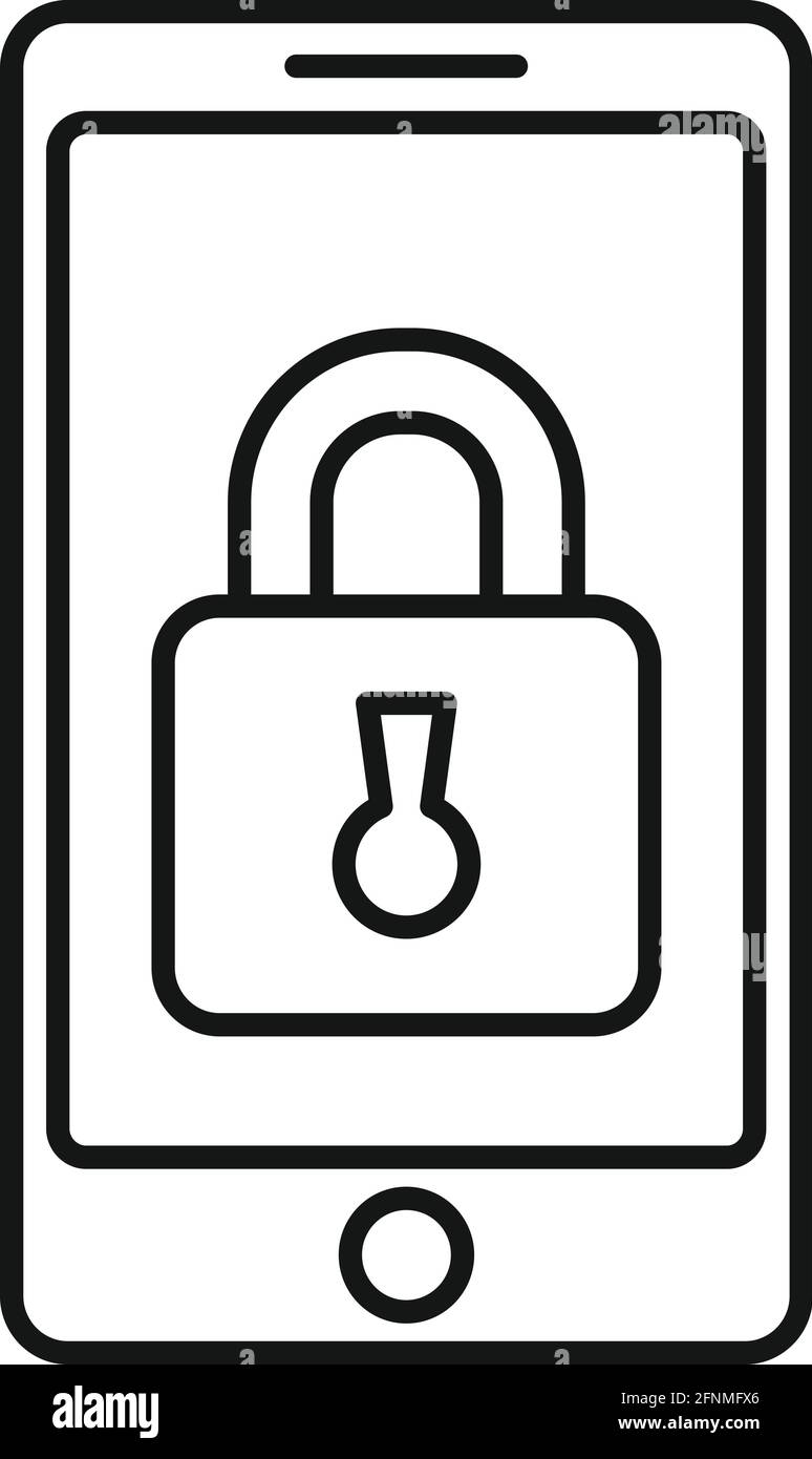 Security smartphone icon, outline style Stock Vector Image & Art - Alamy