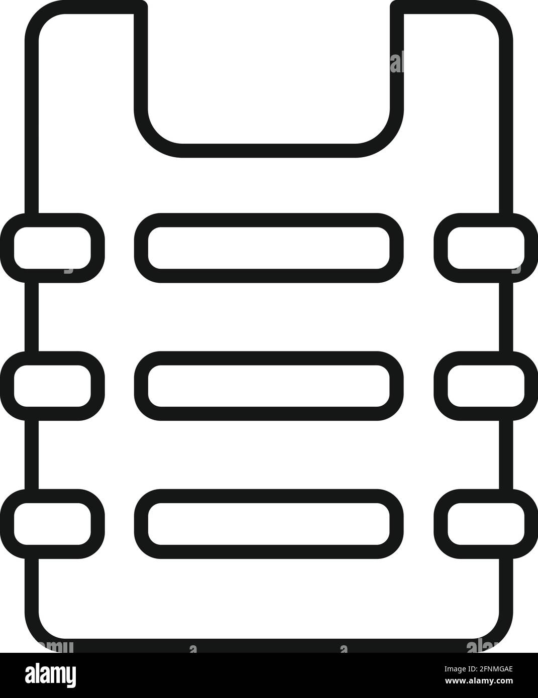 Security service bulletproof icon, outline style Stock Vector