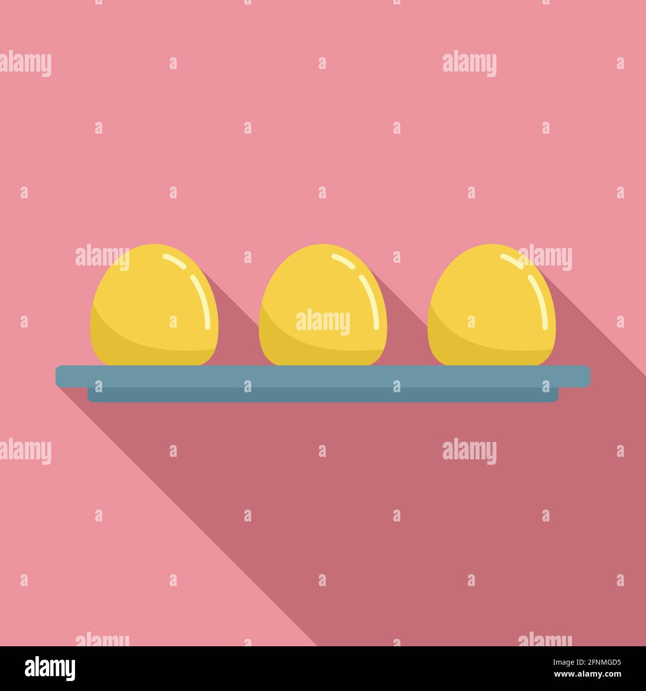 Molecular cuisine eggs icon, flat style Stock Vector