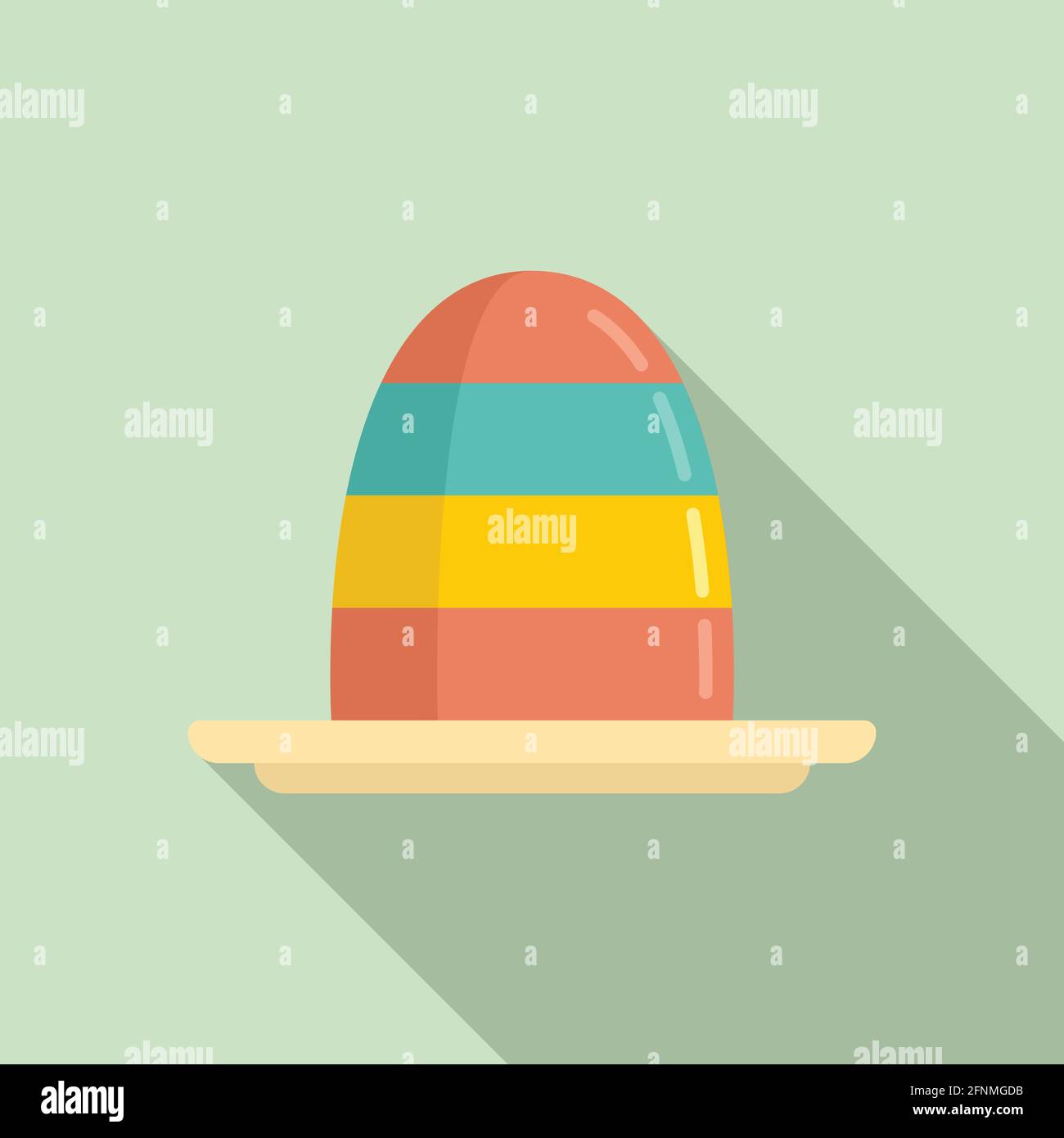 Molecular cuisine cake icon, flat style Stock Vector