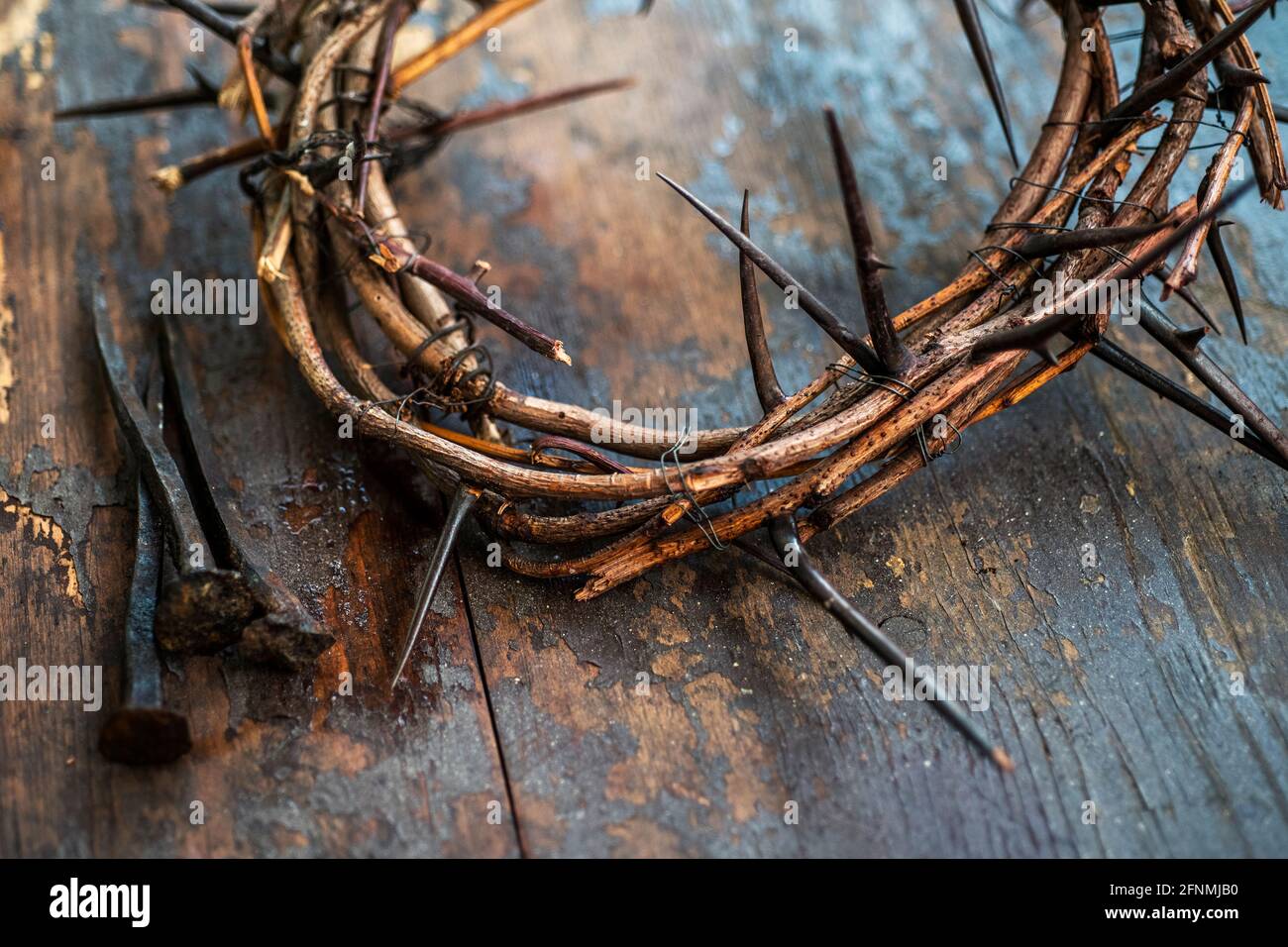 Crown of thorns and nails Stock Photo - Alamy