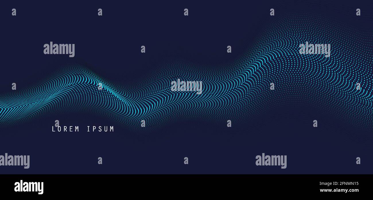 Vector background with color abstract wave dots Stock Vector