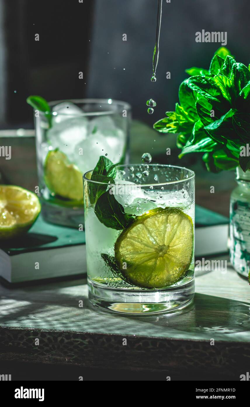 Refreshing mojito cocktail. Stock Photo