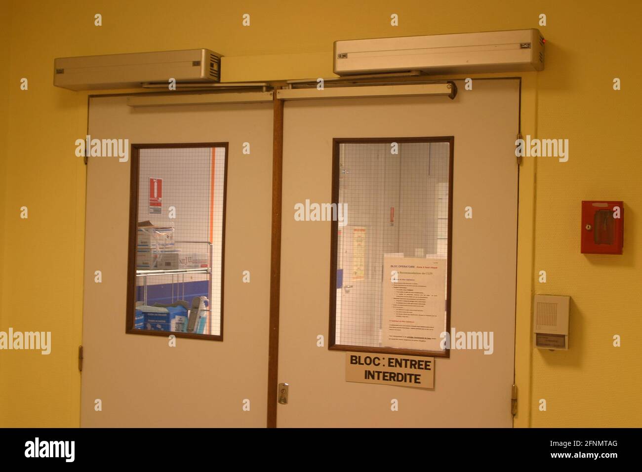 Surgical block entrance, France Stock Photo