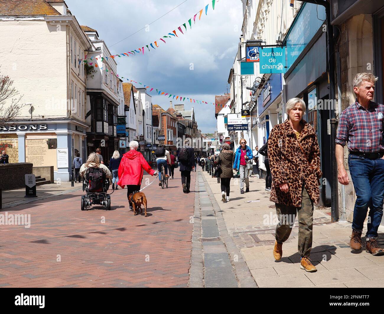 Canterbury, Kent, UK. 18 May, 2021. The Kent town of Canterbury has the highest cases of the Indian variant of COVID-19 in the South East, ranking 32nd in England. Photo Credit: Paul Lawrenson /Alamy Live News Stock Photo