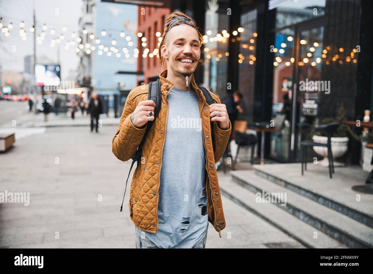 Fit young man walking alone hi-res stock photography and images - Alamy