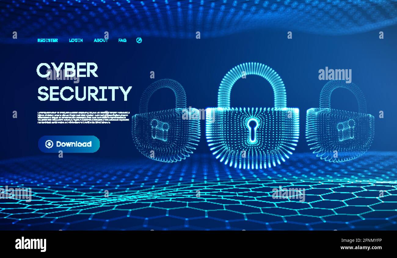 Coputer internet cyber security background. Cyber crime vector illustration. digital lock vector illustration EPS 10. Stock Vector