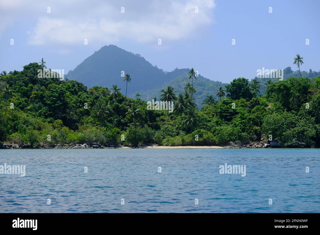 Indonesia Anambas Islands - Telaga Island vulcanic mountains Stock Photo