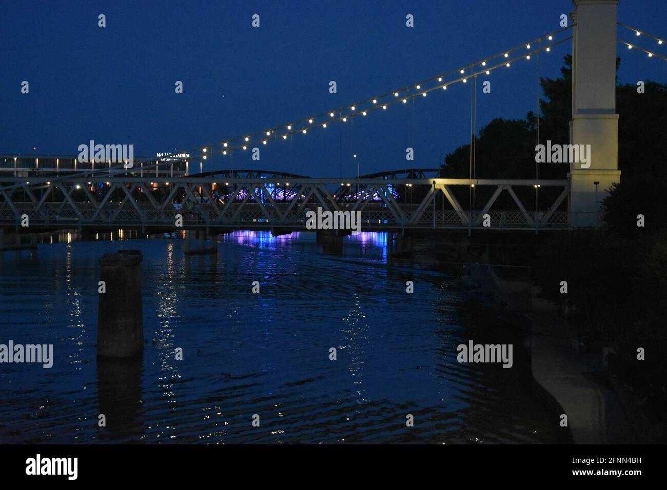 Suspension bridge in waco texas Stock Photo Alamy