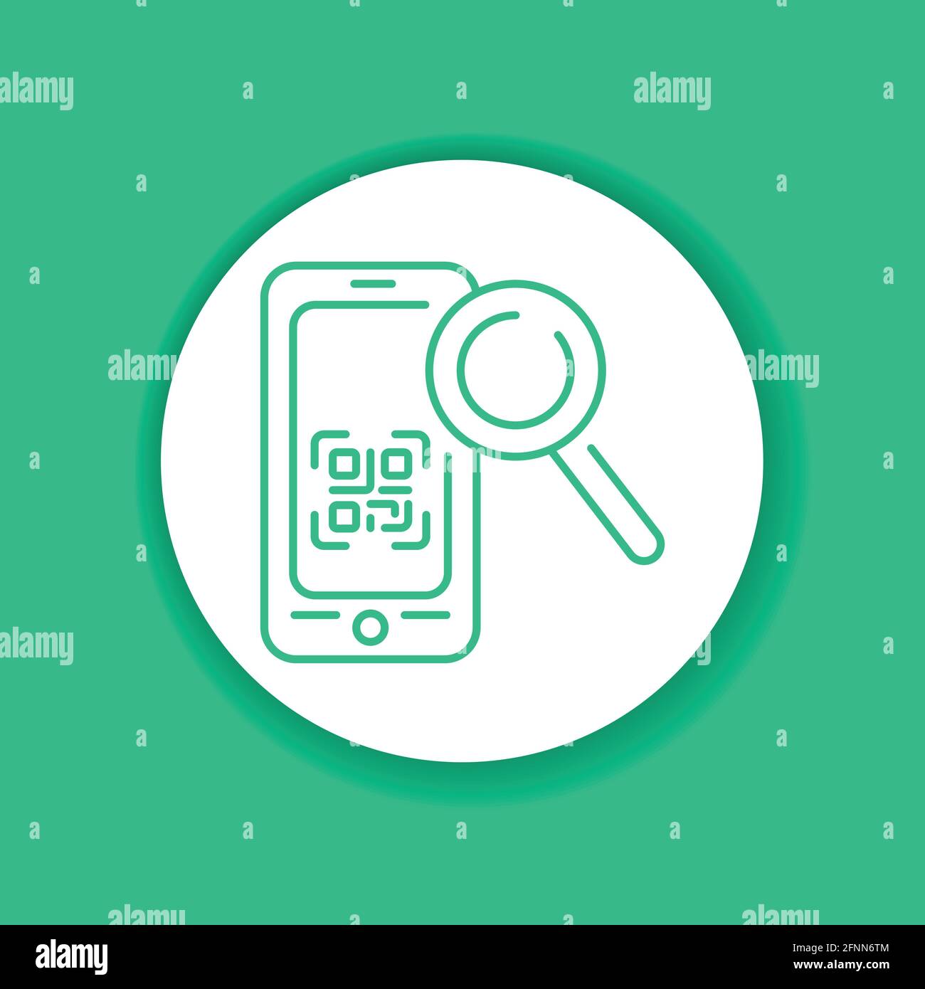 Scanner QR mobile application in smartphone color glyph icon. Pictogram ...