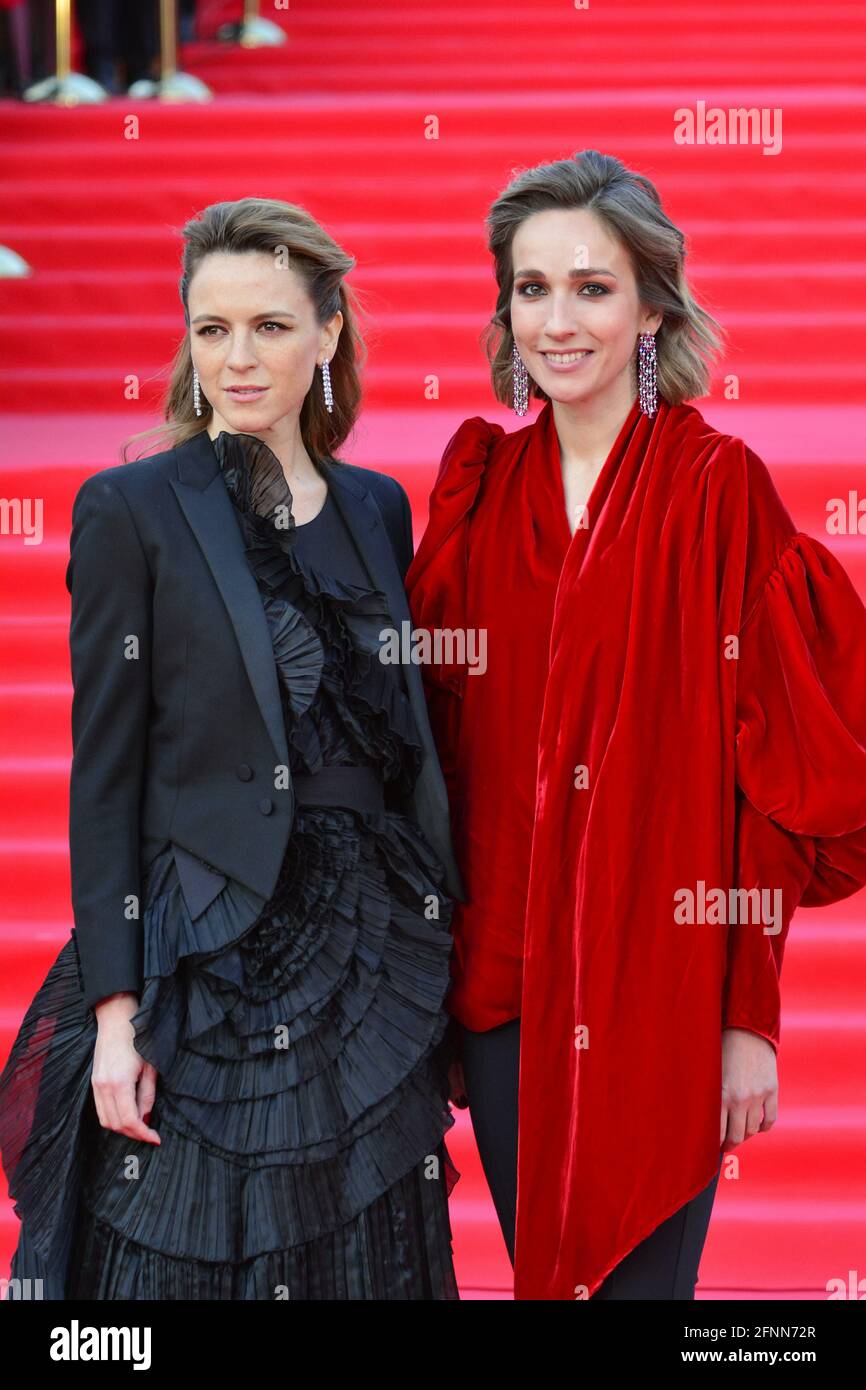 Opening ceremony on the 43rd. Moscow International Film Festival.'Red Road'. Theater 'Russia', Strastnoy Boulevard, Moscow 22 April 2021. On the picture: Natalia Chumburidze, Lana vladi Photo: Pavel Kashaev Stock Photo