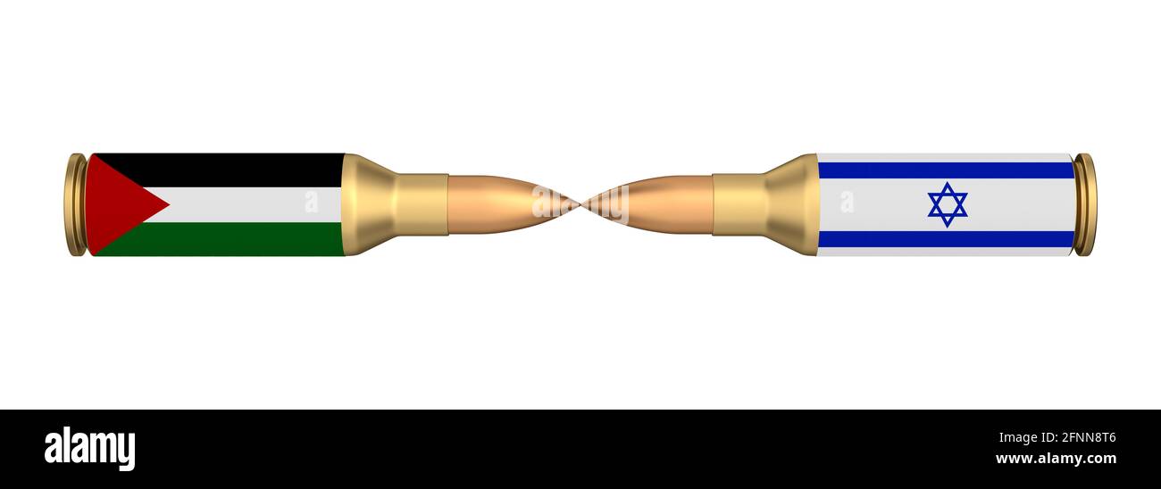 Relationship between Israel and Palestine. 3D illustration Stock Photo
