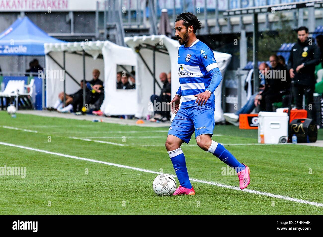 ZWOLLE, NETHERLANDS - MAY 16: Reza Ghoochannejhad of PEC Zwolle during the Dutch Eredivisie match between PEC Zwolle and FC Groningen at MAC3PARK Stad Stock Photo