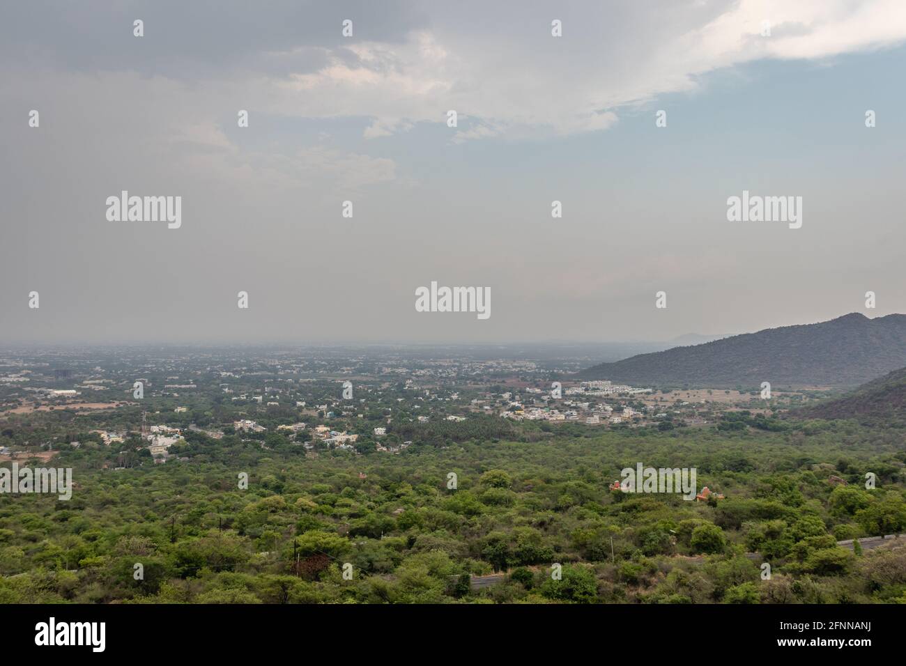City View from hill top image is taken from marudhmalai temple which is in coimbatore tamilnadu india. Stock Photo