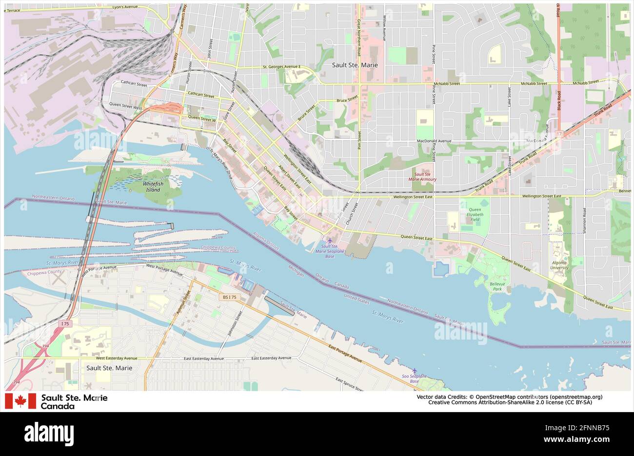 Map Of Sault Ste Marie Ontario Streets Sault Ste.marie,Canada,North America,City,City Map Stock Vector Image & Art  - Alamy