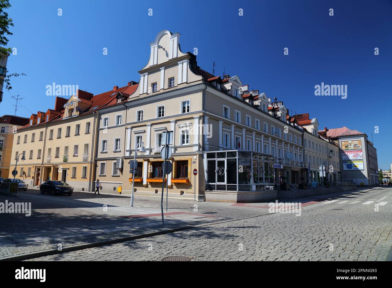 RACIBORZ, POLAND - MAY 11, 2021: Old Town of Raciborz city, Poland. Raciborz is an important city in Southern Poland with 54,000 inhabitants. Stock Photo