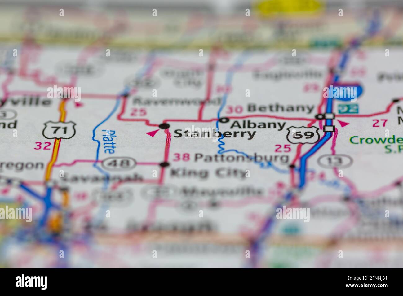 Stanberry Missouri USA shown on a Geography map or road map Stock Photo