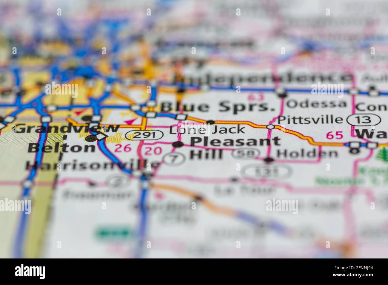 Lone Jack Missouri USA shown on a Geography map or road map Stock Photo