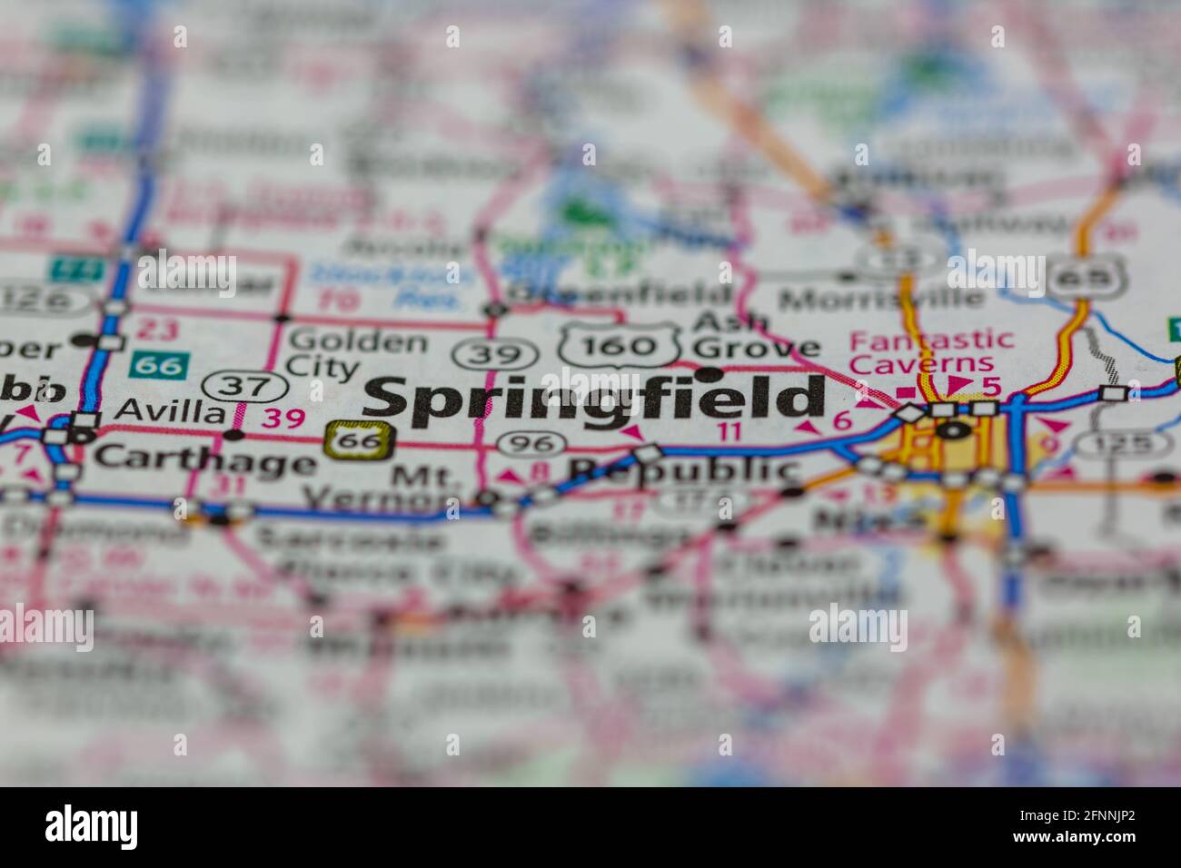 Map of springfield hi-res stock photography and images - Alamy