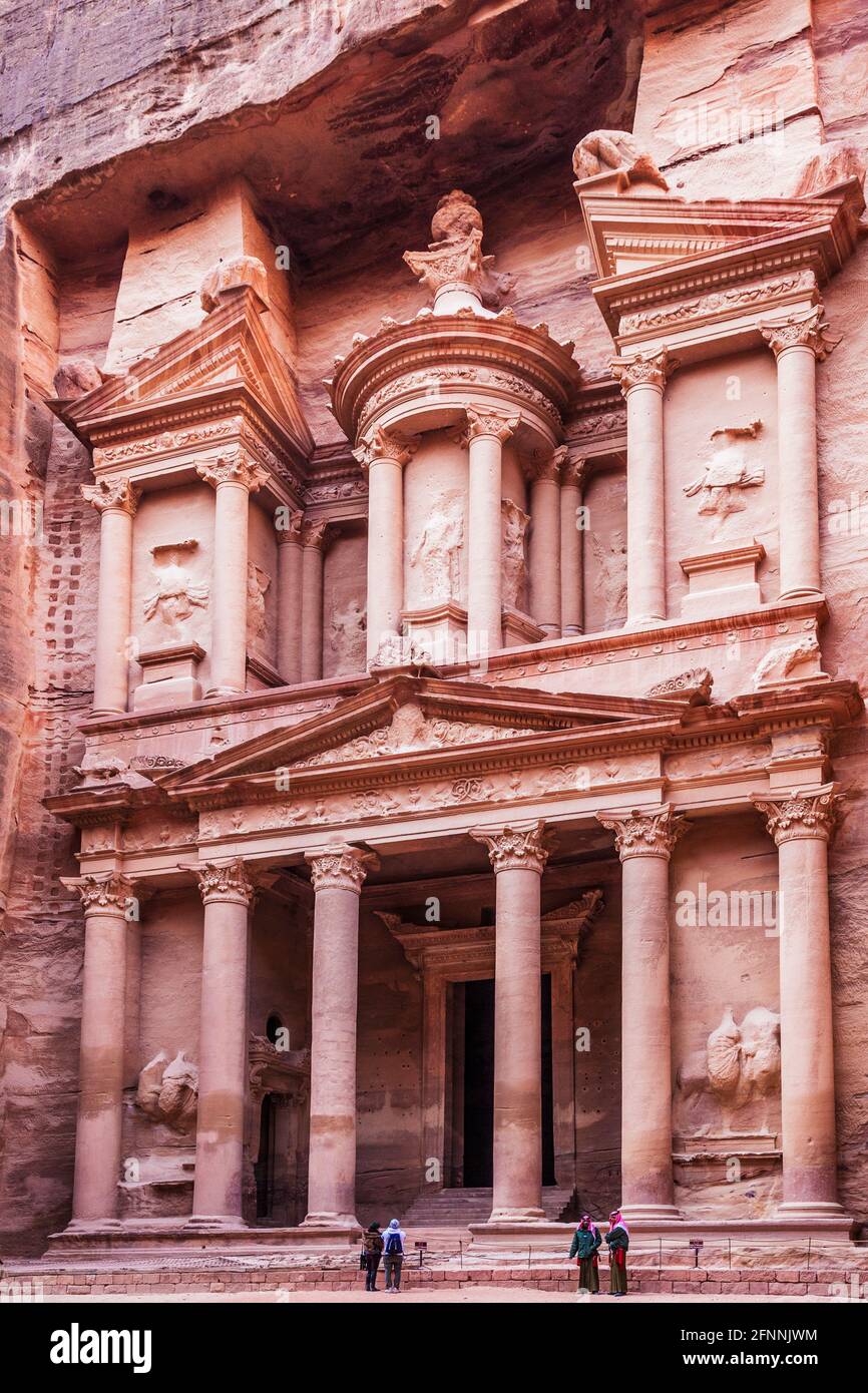 The Al-Khazneh or Treasury in Petra, Jordan. Stock Photo