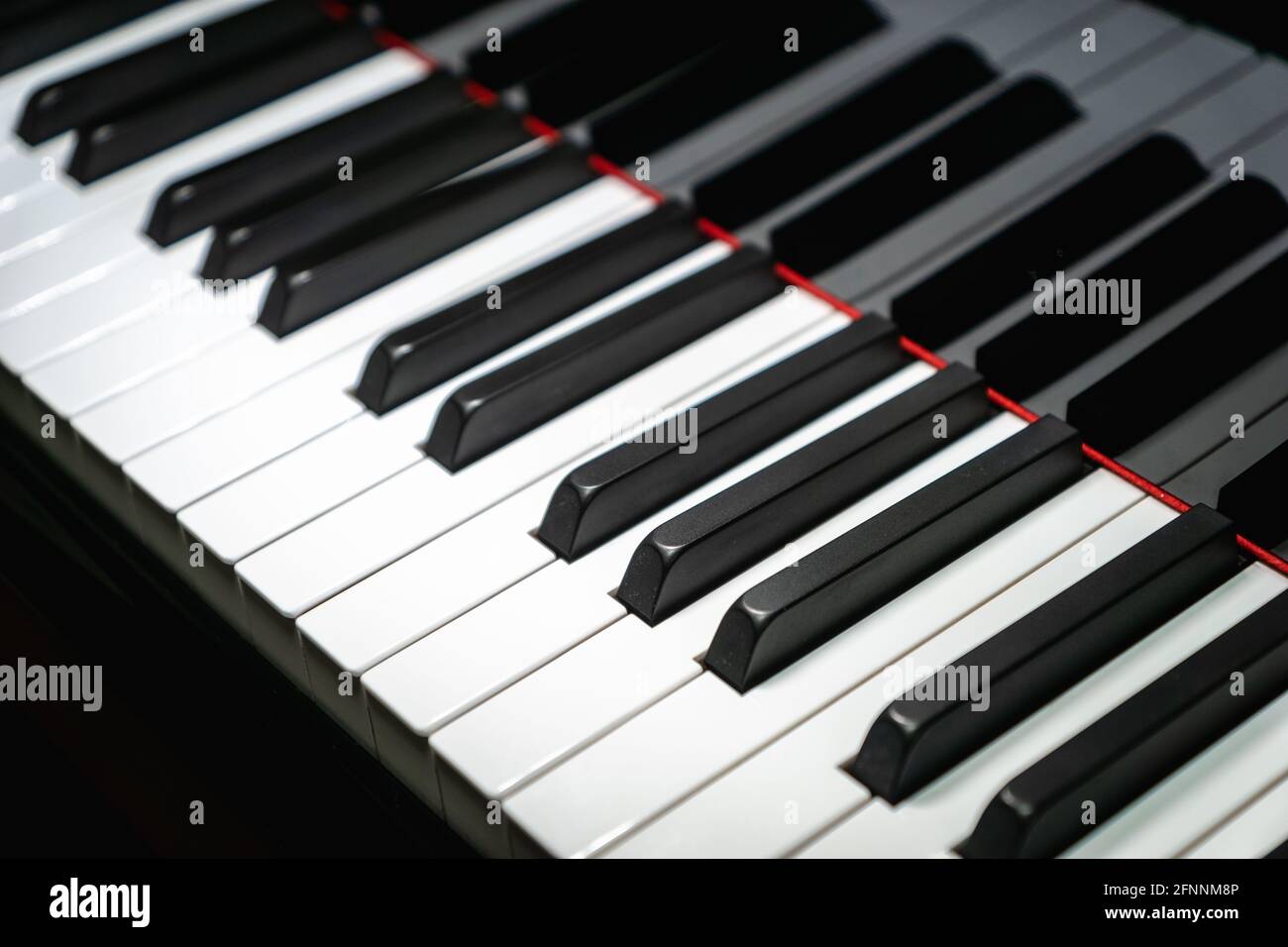 Piano keys on classical grand piano - closeup of piano keyboard for  pianist, concert, music production and recording concept Stock Photo - Alamy