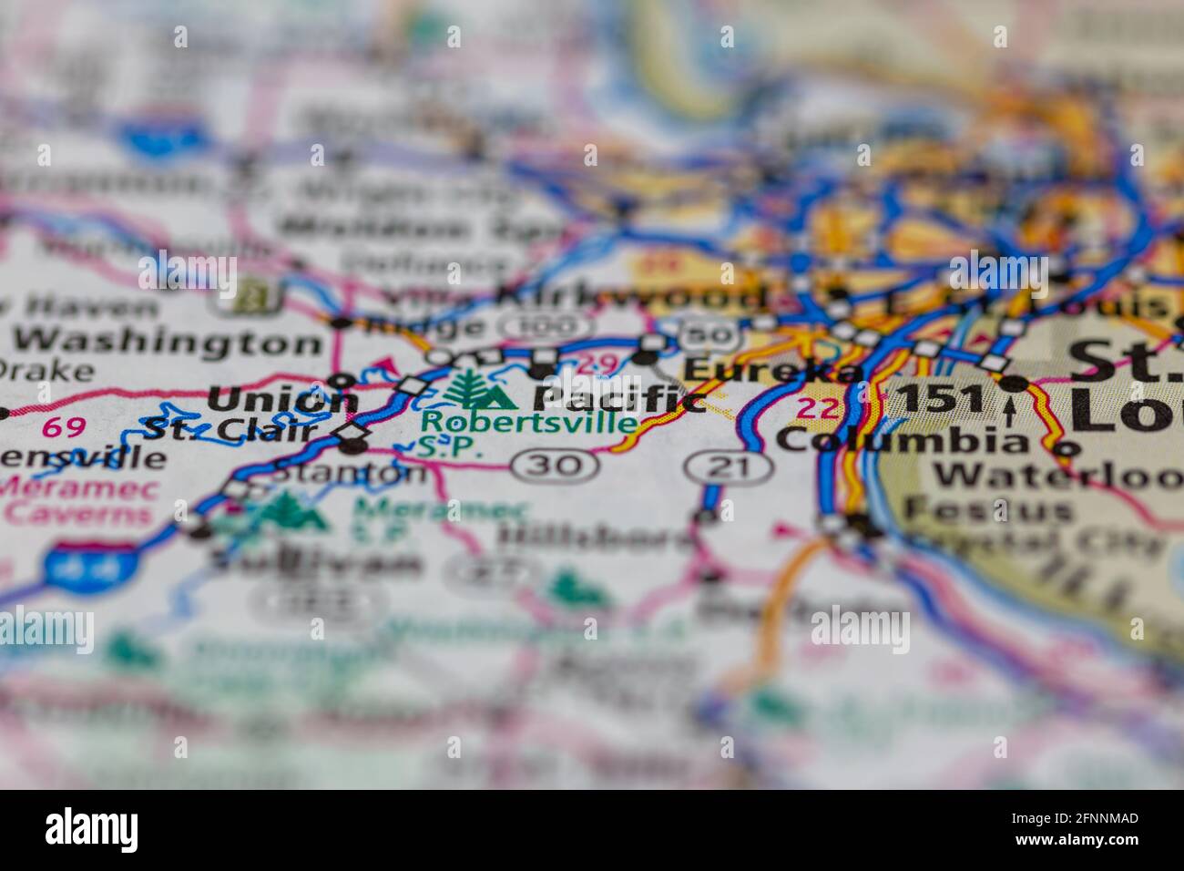 Pacific Missouri USA shown on a Geography map or road map Stock Photo Alamy