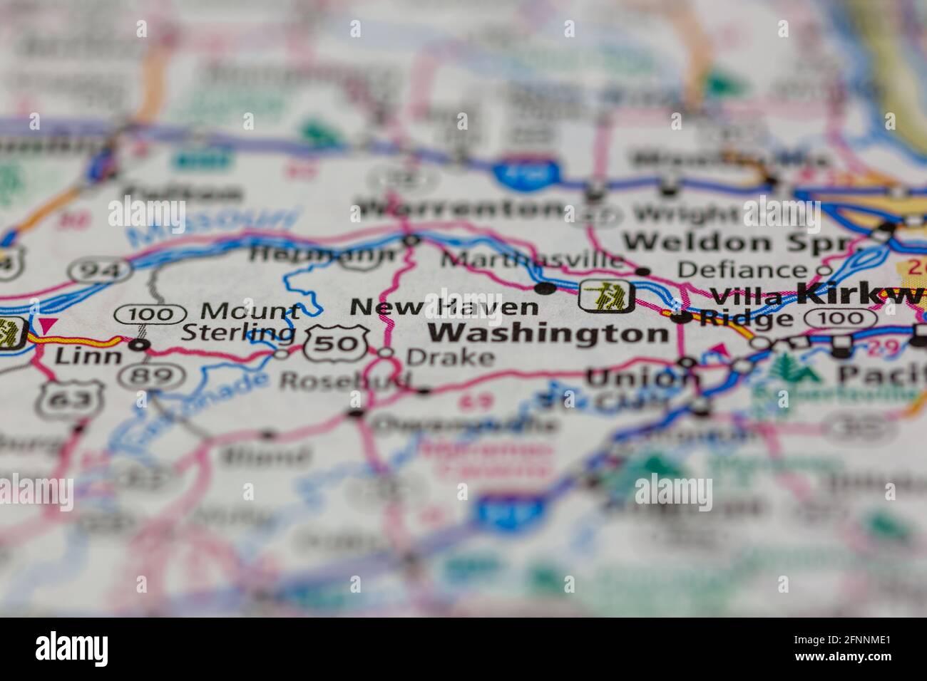 New Haven Missouri USA shown on a Geography map or road map Stock Photo