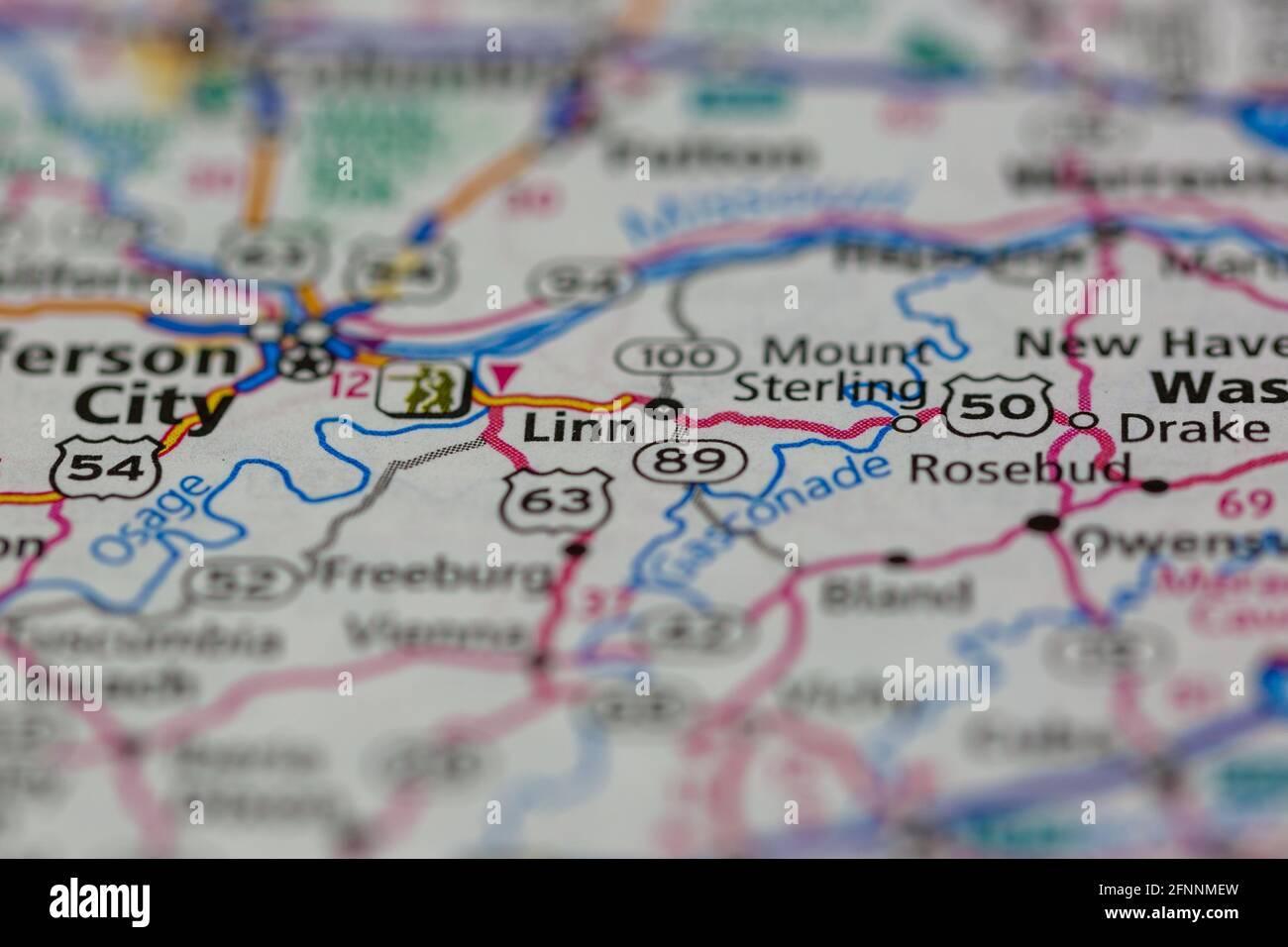 Linn Missouri USA shown on a Geography map or road map Stock Photo Alamy
