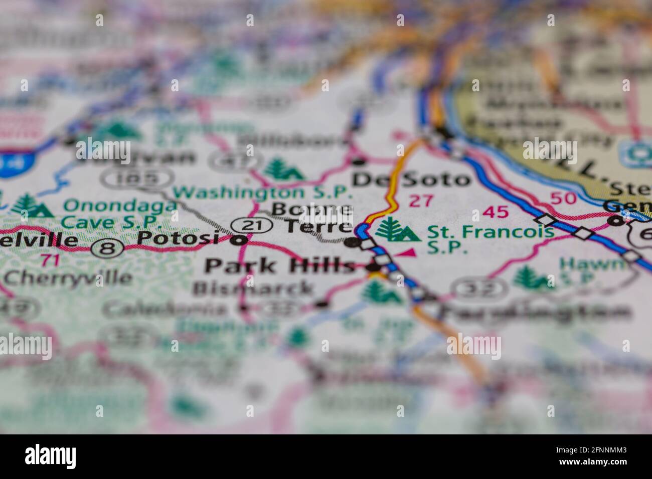 Bonne Terre Missouri Usa Shown On A Geography Map Or Road Map 2FNNMM3 