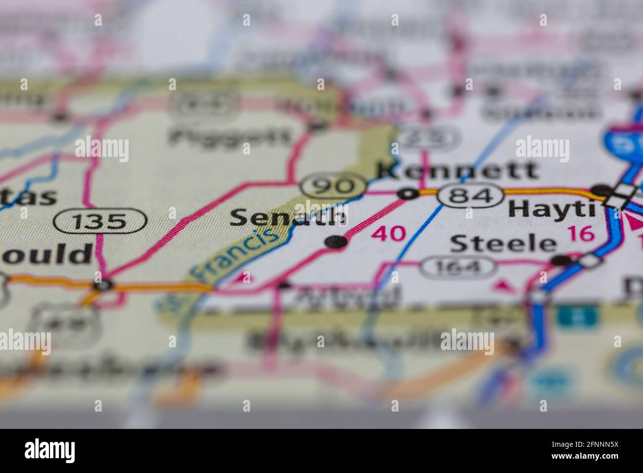 Senath Missouri USA shown on a Geography map or road map Stock Photo ...