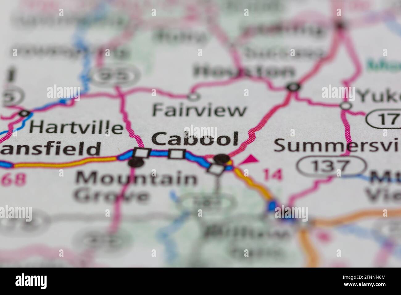 Cabool Missouri USA shown on a Geography map or road map Stock Photo