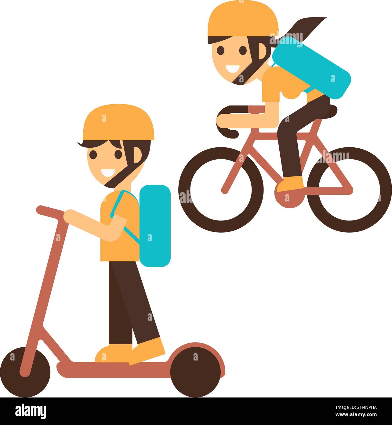 Boy riding bicycle cartoon illustration hi-res stock photography and images  - Page 2 - Alamy