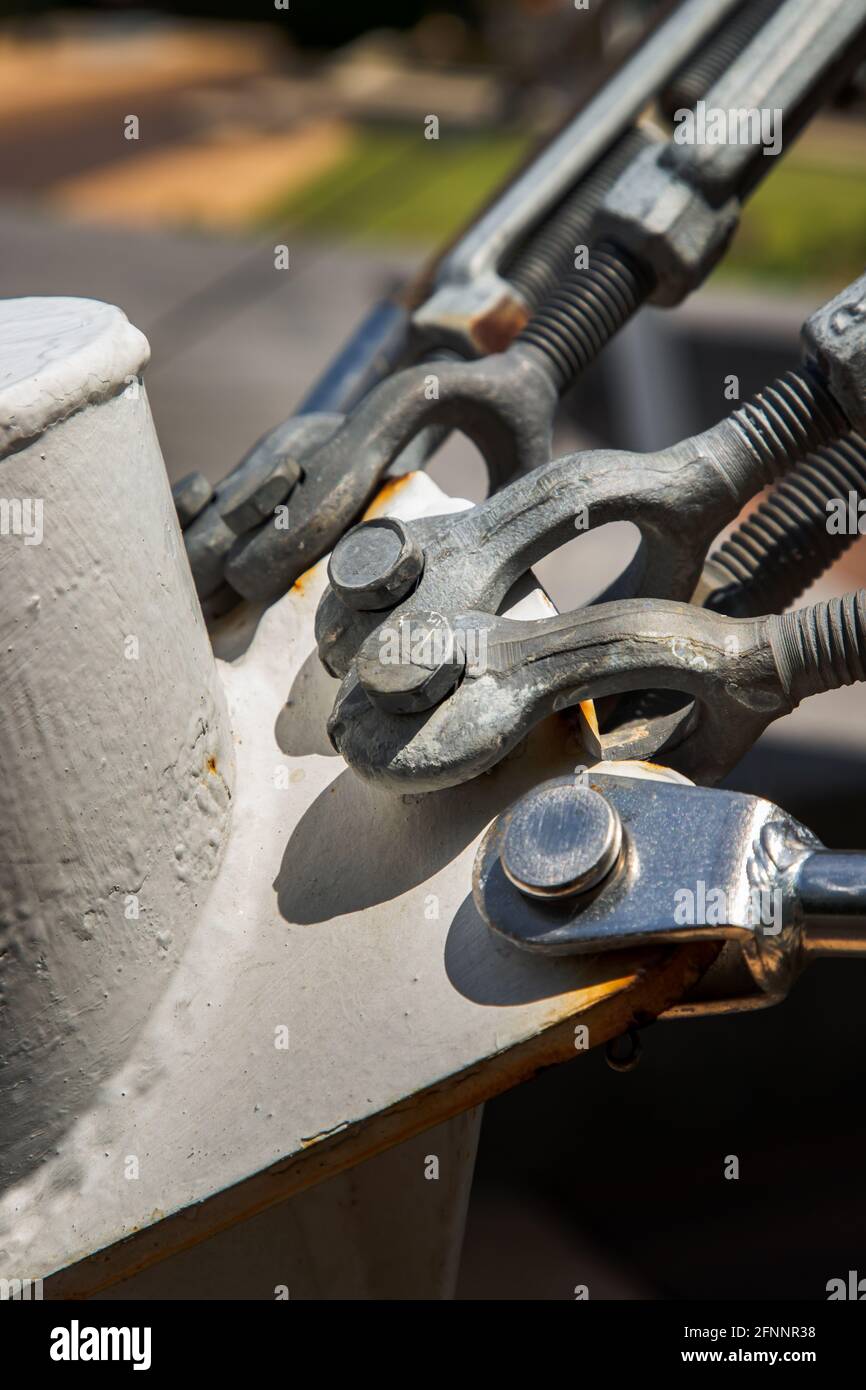 Detail of a boat turnbuckle for Wire Rope Sling. Steel turnbuckle