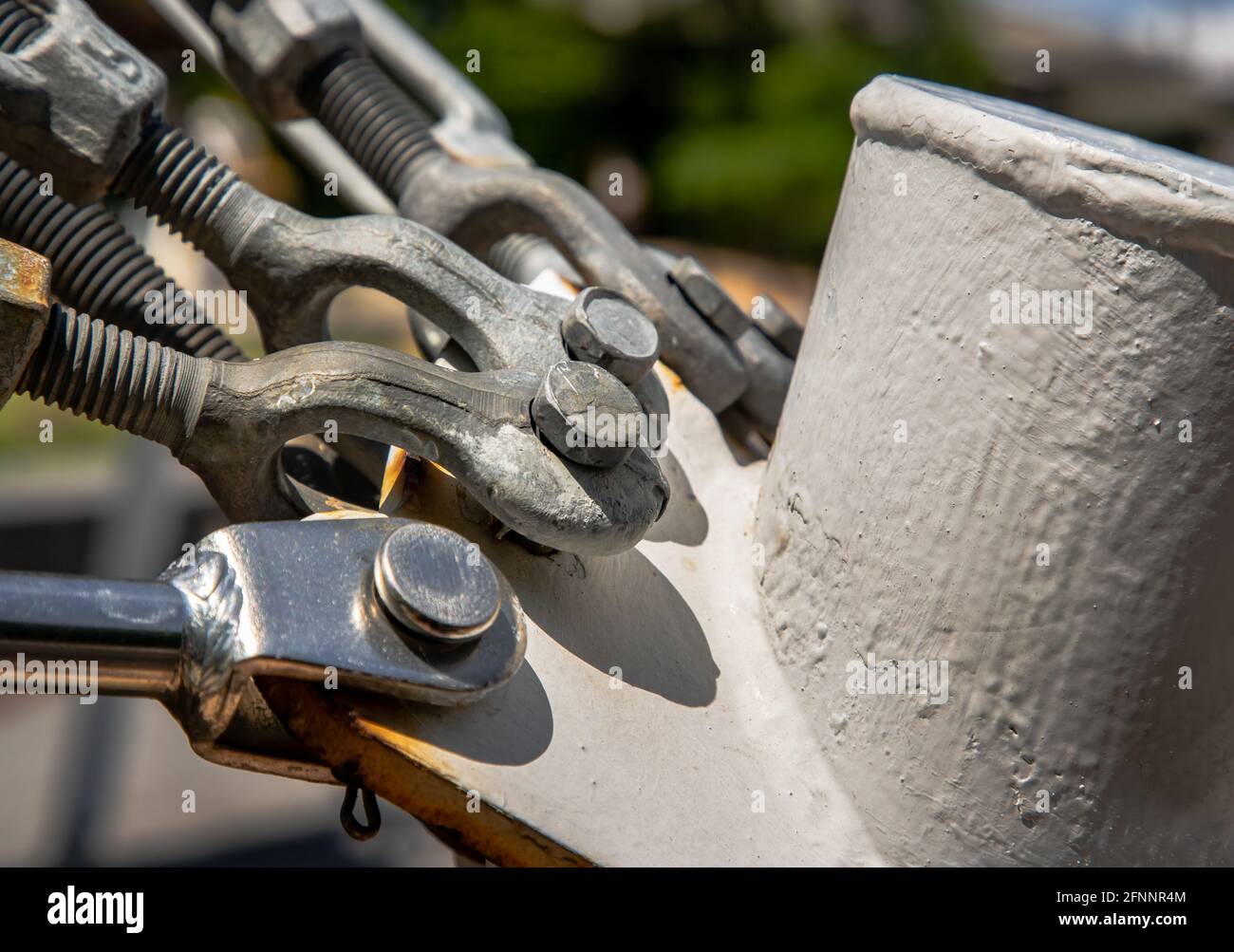 Detail of a boat turnbuckle for Wire Rope Sling. Steel turnbuckle