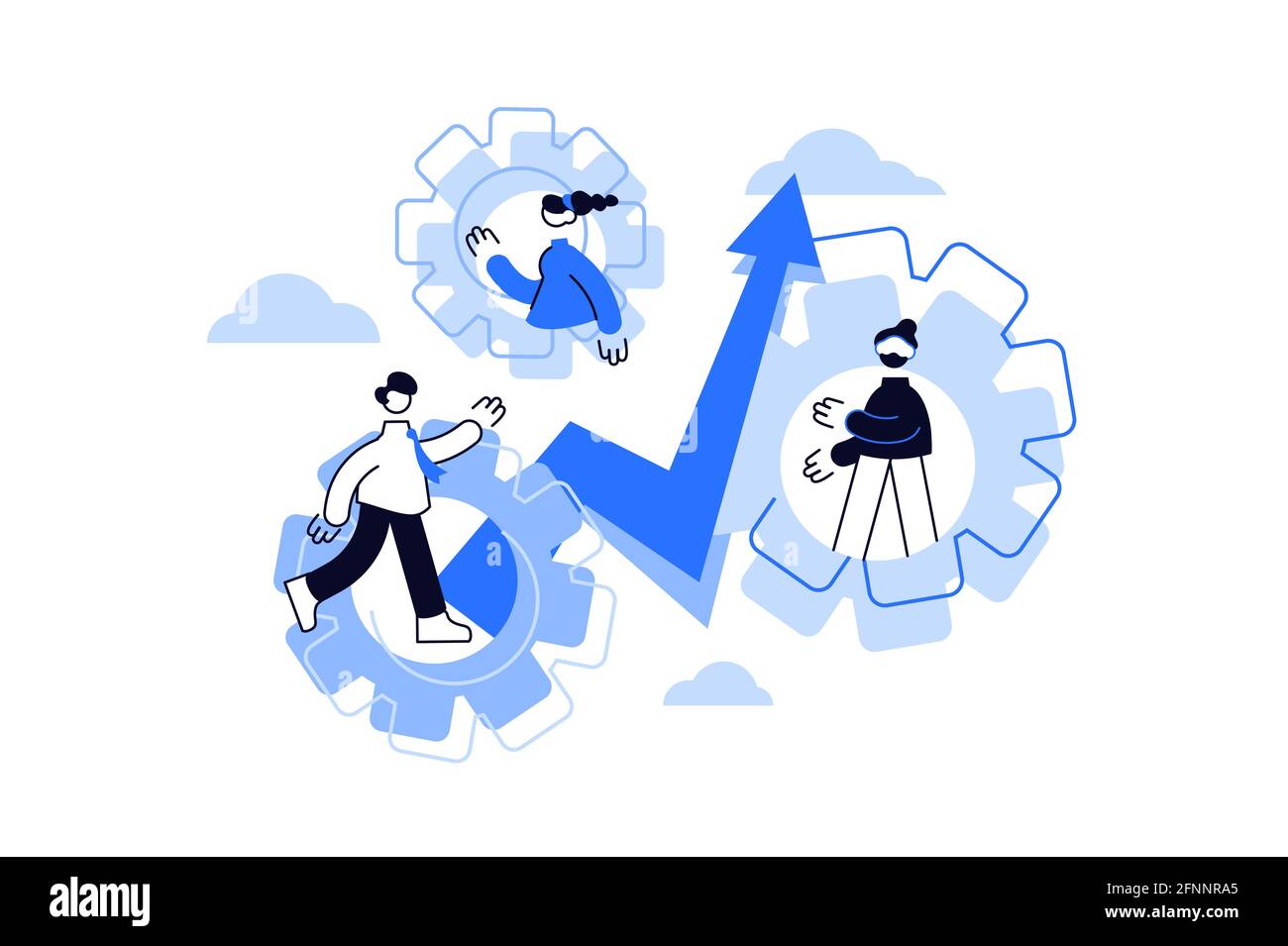 Teamwork company organization and team dedicated collaboration Stock Vector