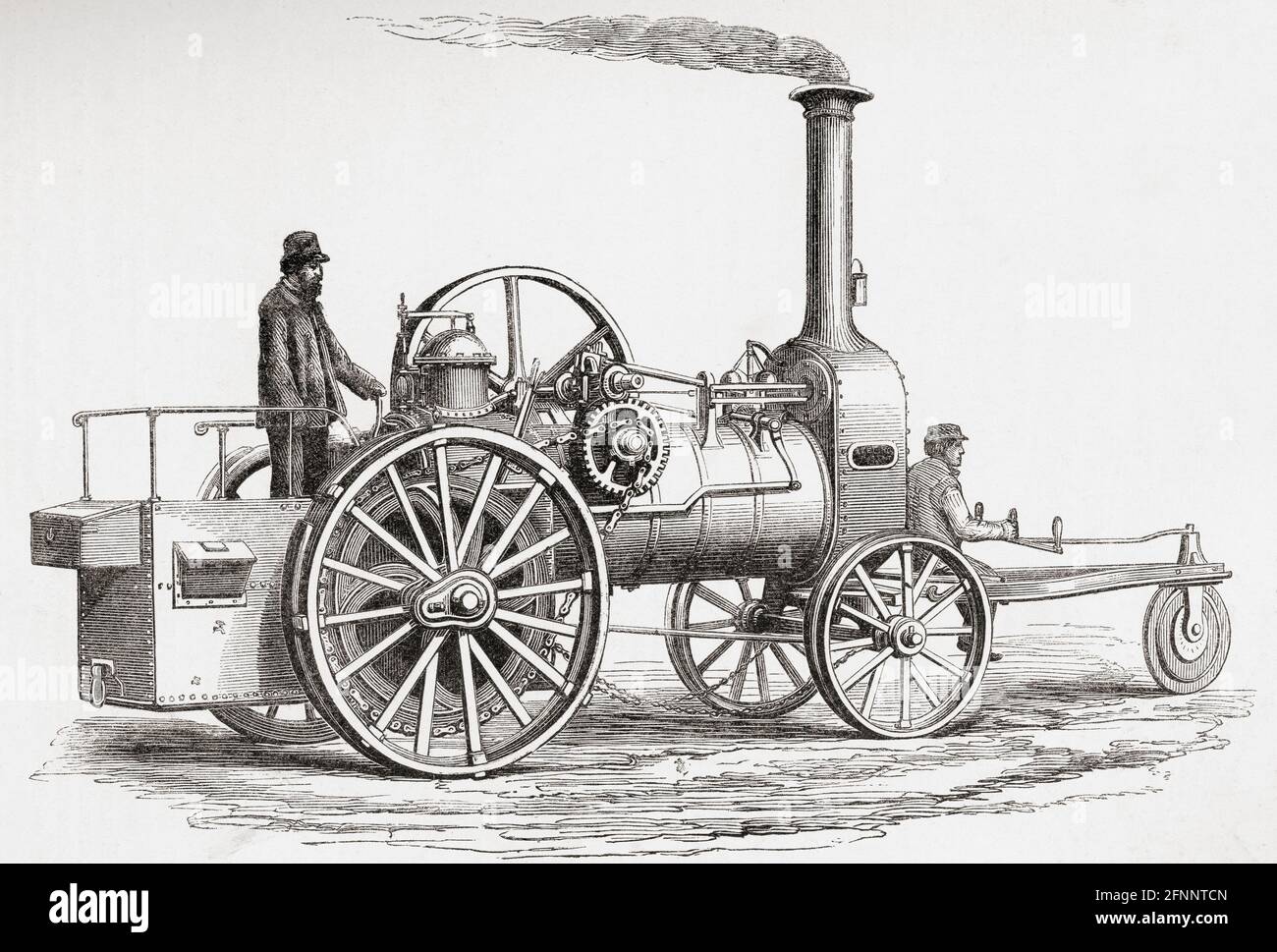Aveling's Agricultural Locomotive.  From A Concise History of The International Exhibition of 1862, published 1862. Stock Photo