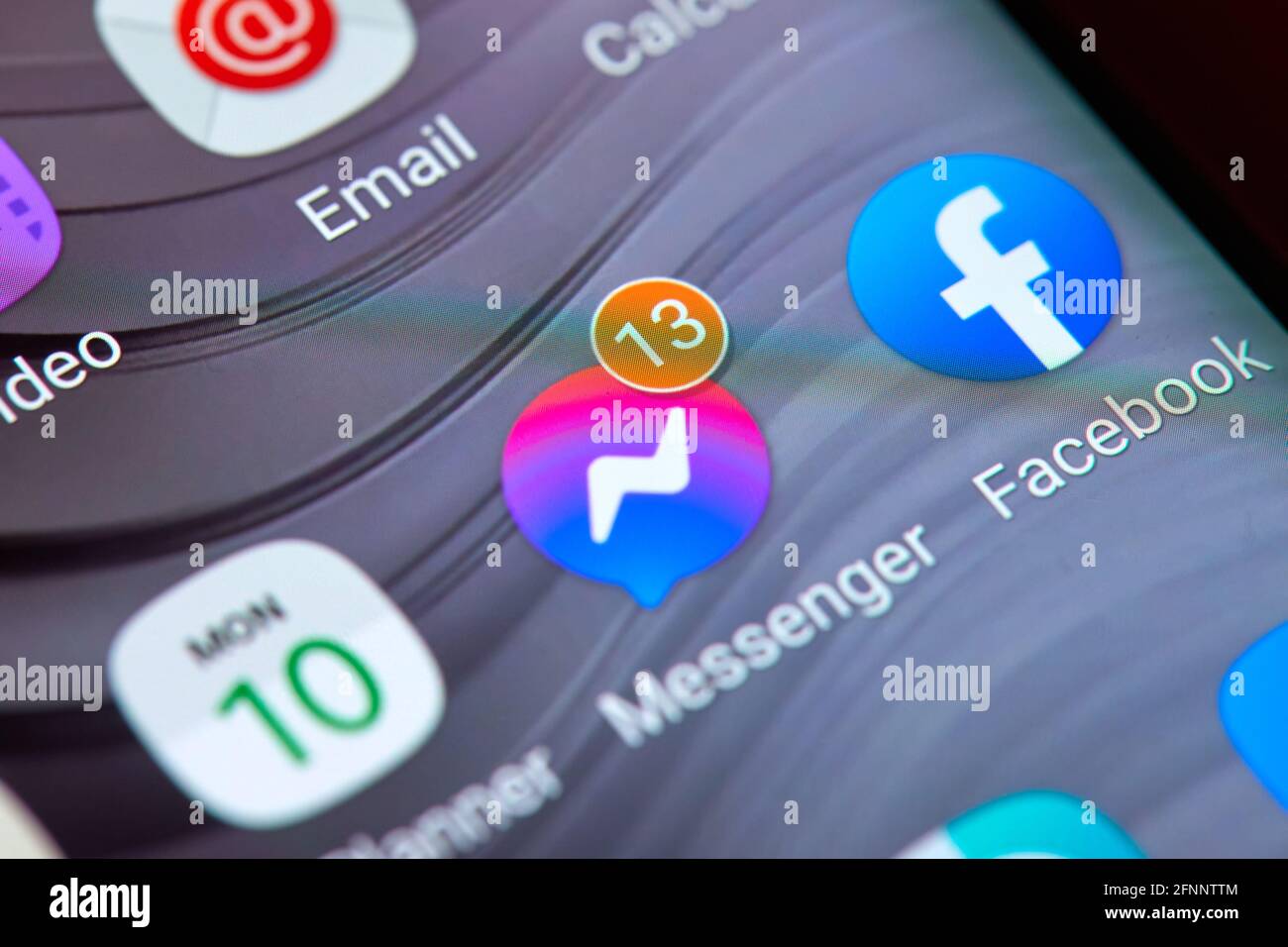 Unread message notifications on Facebook Messenger Stock Photo Alamy