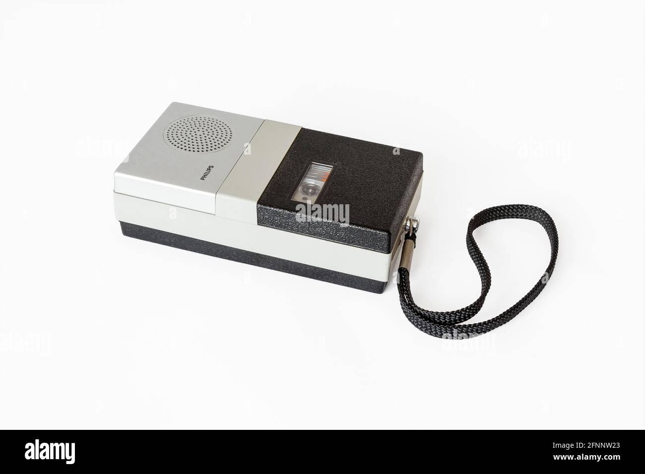 Philips LFH 0085-15 Pocket Memo, a 1980s handheld dictaphone isolated on a white background Stock Photo