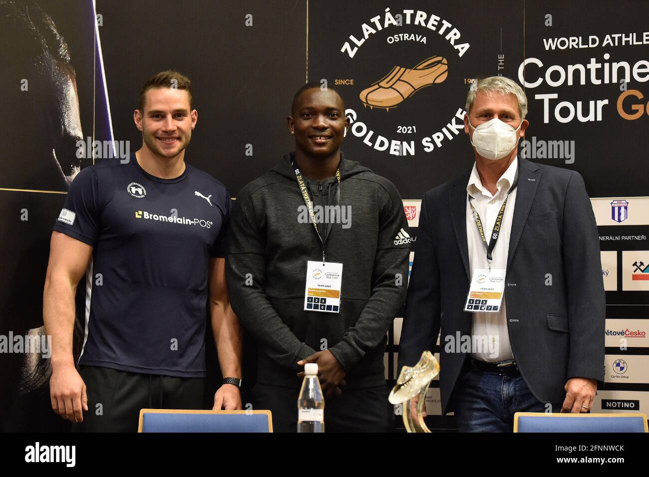 Ostrava, Czech Republic. 18th May, 2021. Javelin throwers Anderson
