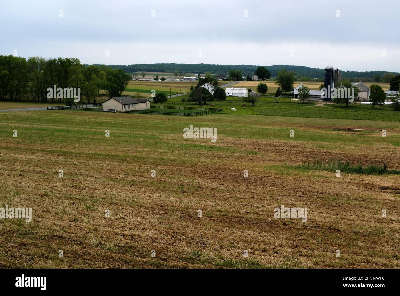 Farmland in Amish Country, near Lancaster, Pennsylvania Stock Photo