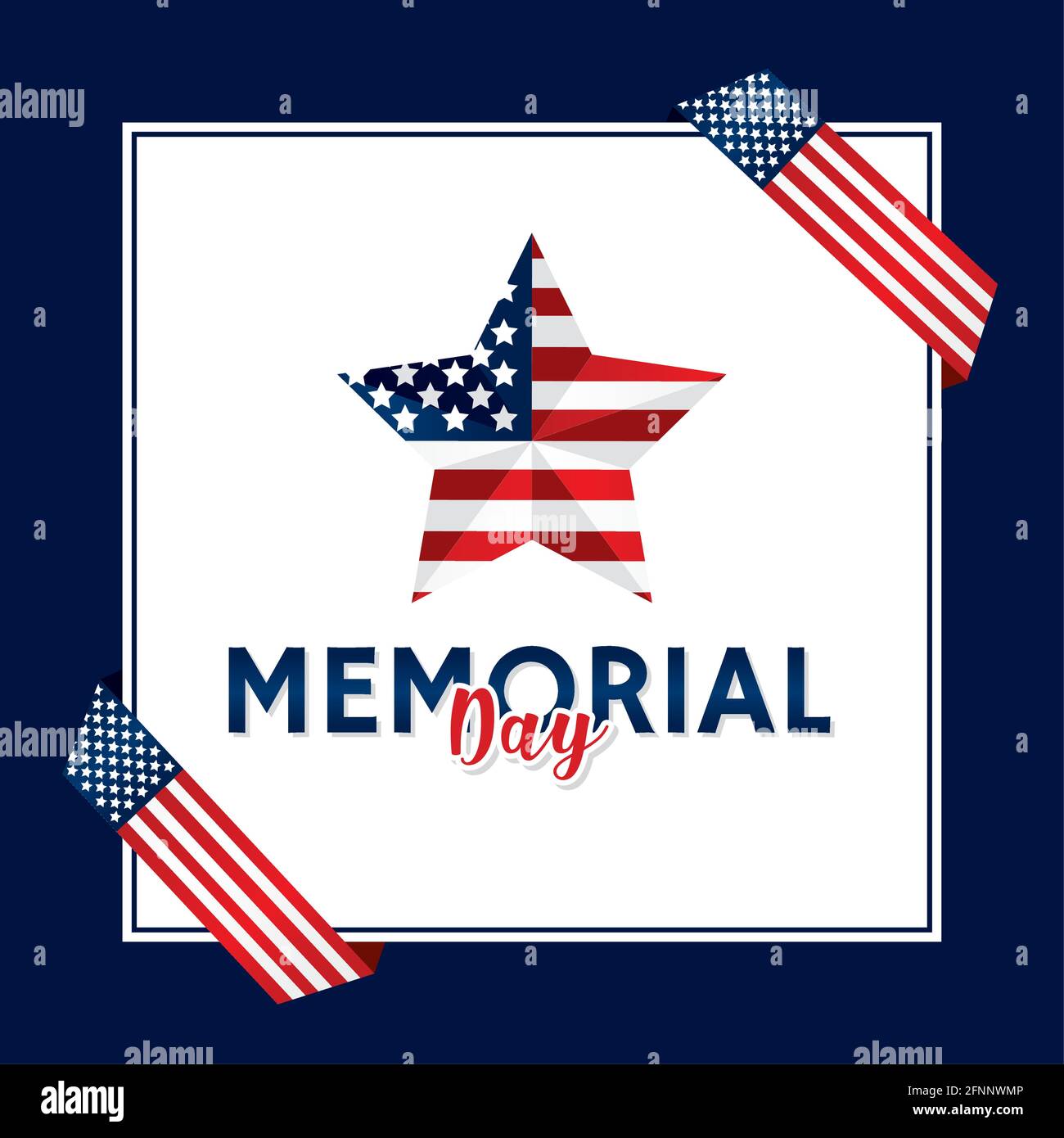 Isolated star shape with the flag of USA for memorial day Vector Stock ...